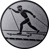 Emblem 25mm Skiroller, silber