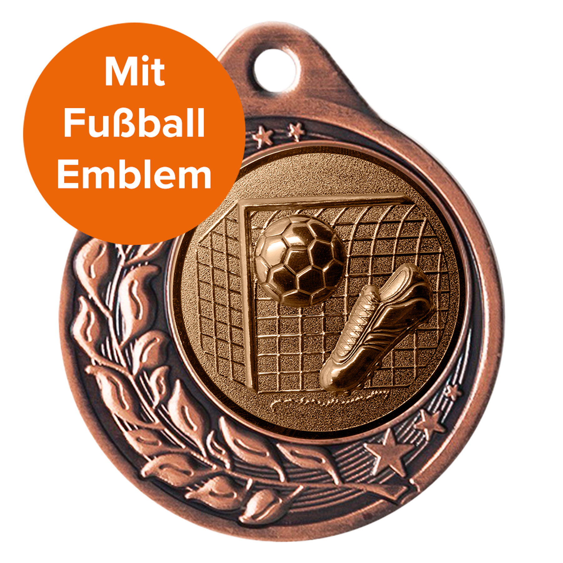 Produktbild von Fußball Medaille "Anemonen" Ø 40 mm inkl. Kordel