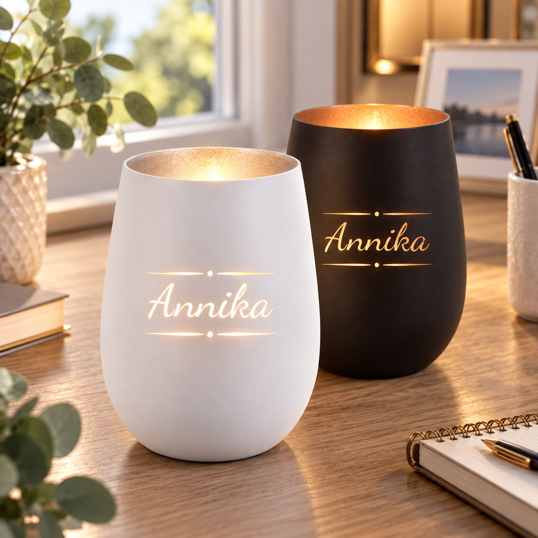 Produktbild von Windlichtglas, Verziehrung03 mit Wunschtext
