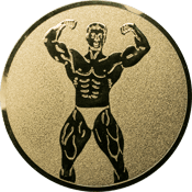 Emblem 25mm Bodybuilding männl., gold