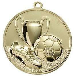 Goldene Medaille mit einem Fußball