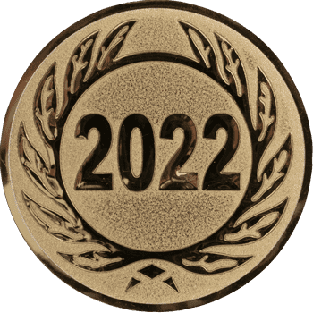 Emblem 25mm Jahreszahl 2022, gold