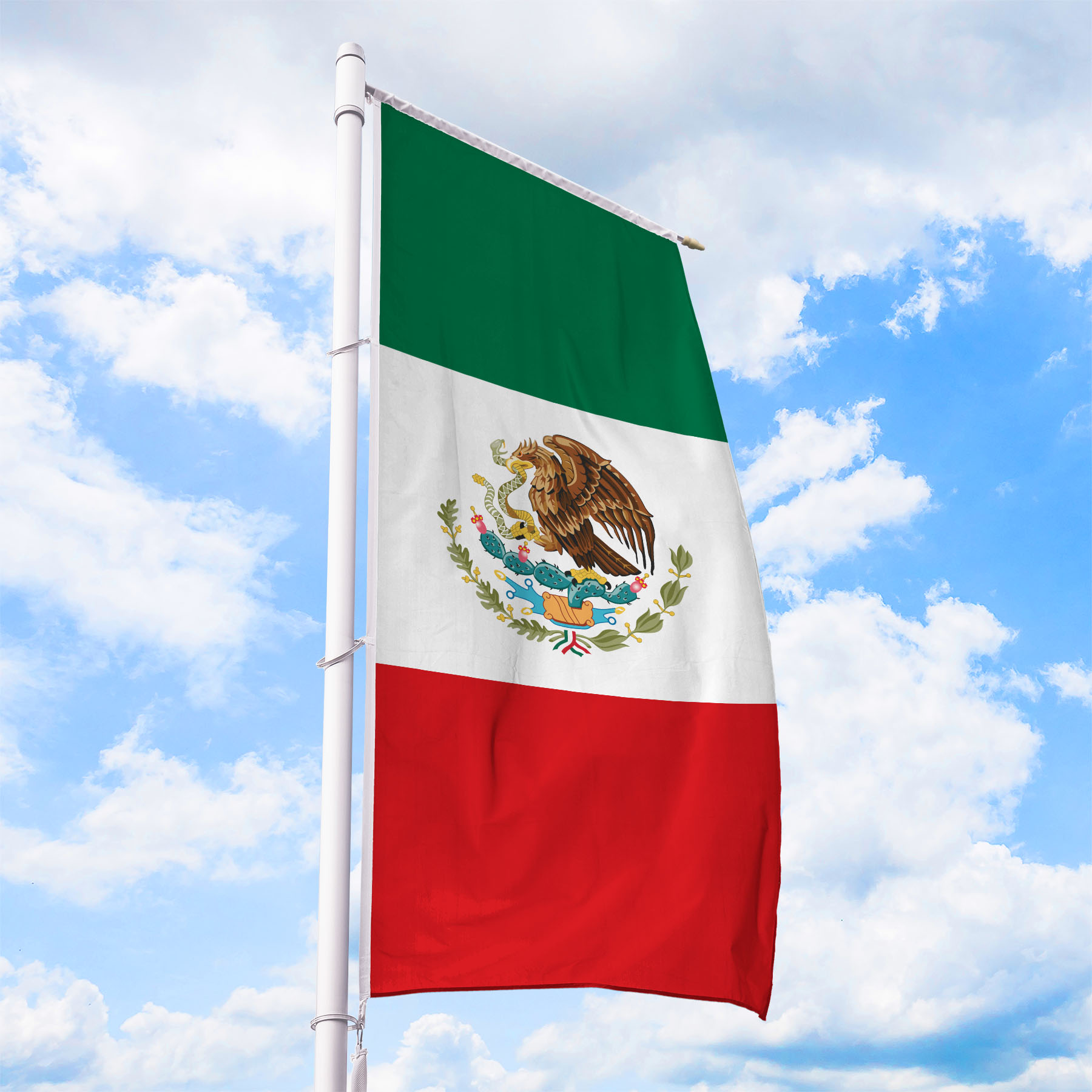Produktbild von Flagge Mexiko - Hissfahne Hochformat für Querausleger