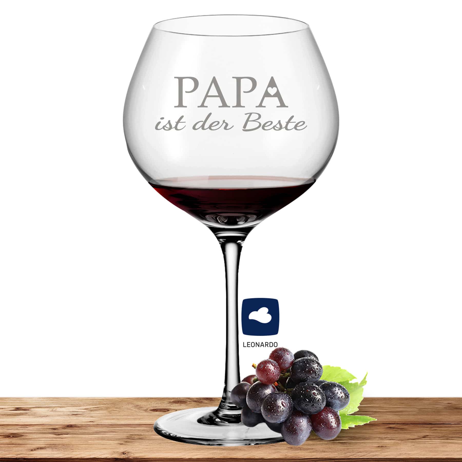 Leonardo Burgunderglas Rotweinglas CIAO+ 630ml graviert (Papa ist der Beste)