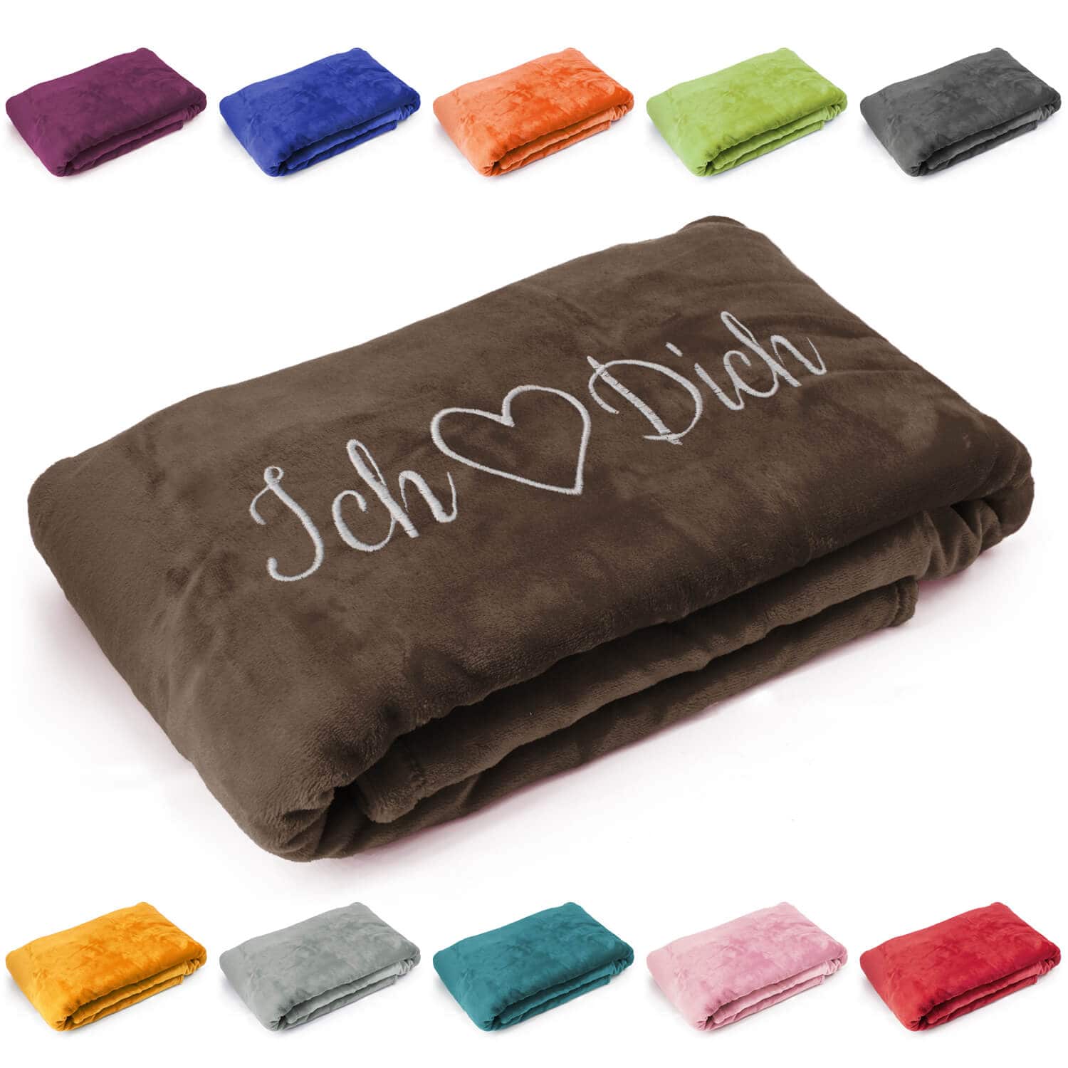 Produktbild 17 von Kuscheldecke "Ich liebe Dich" in verschiedenen Farben für Valentinstag