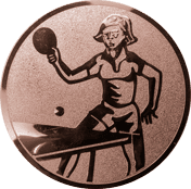 Emblem 25mm Tischtennisspielerin, bronze