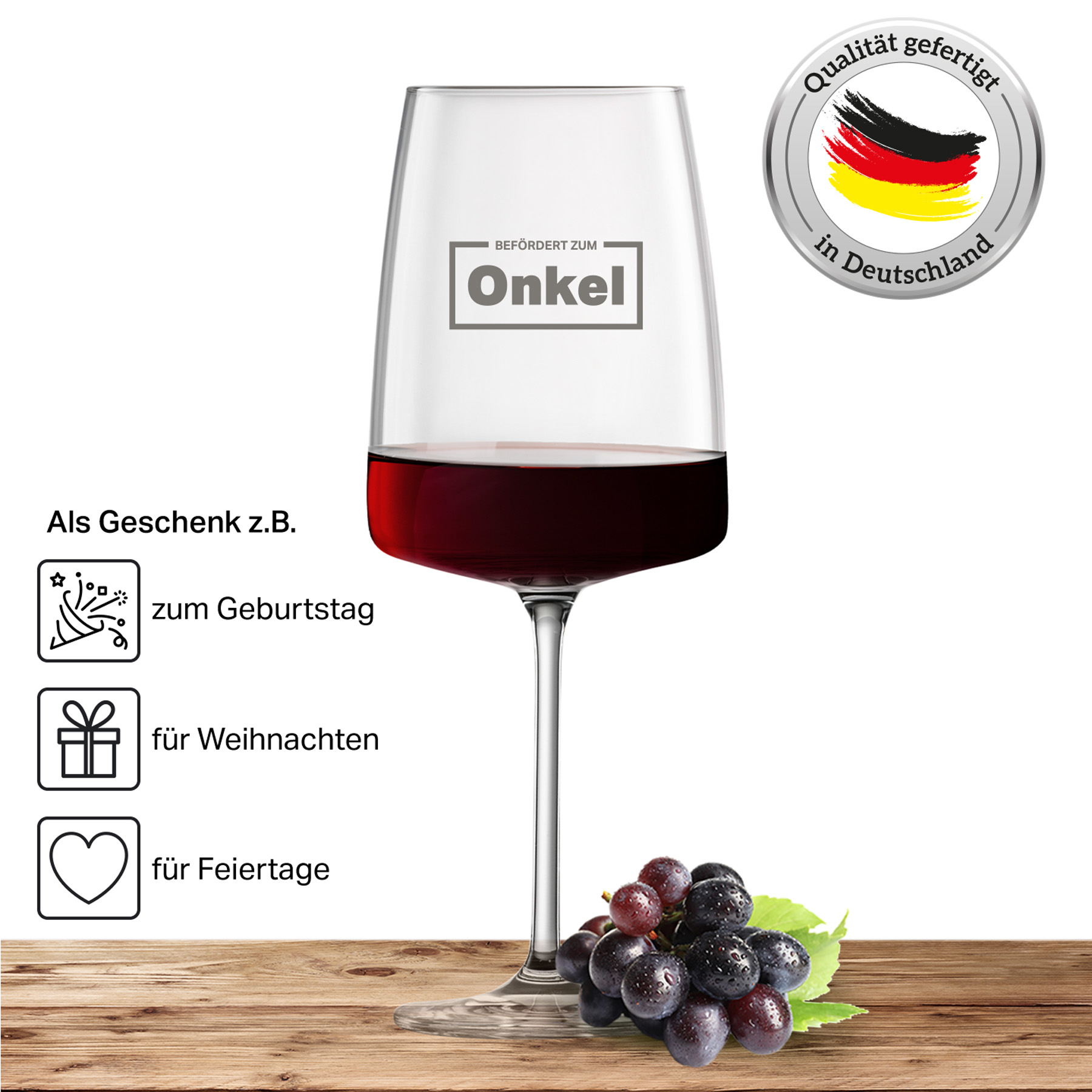 Produktbild 5 von Weinglas Schott Zwiesel Rotweinglas VIVID SENSES 660ml "befördert zum Onkel"