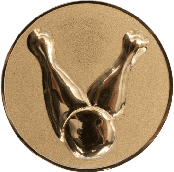 Emblem 25mm Bowling 1, gold 3D
