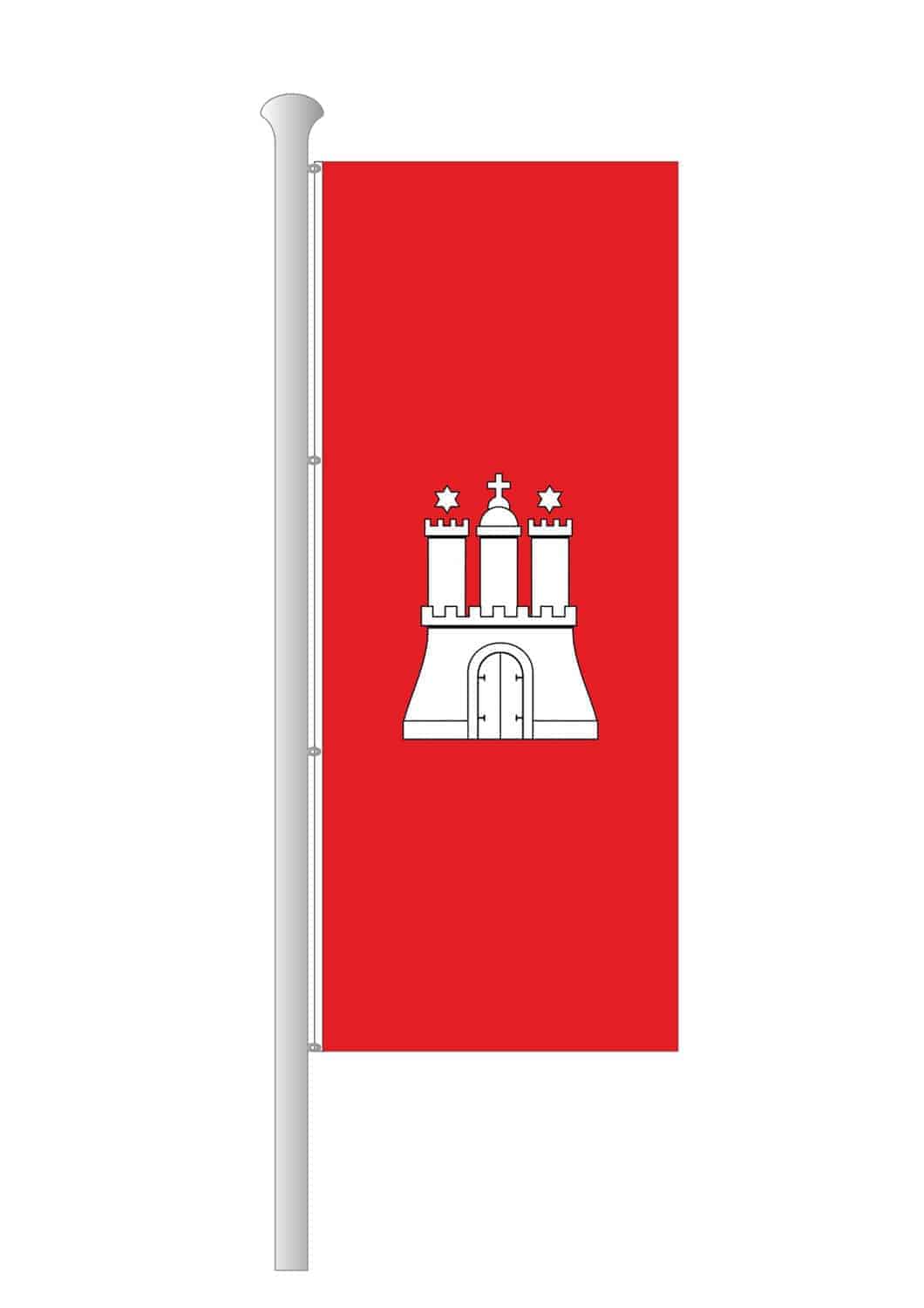 Produktbild 2 von Hamburg-Hissfahne Hochformat mit Wappen