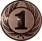 Emblem 25 mm Ehrenkranz mit 1, bronze