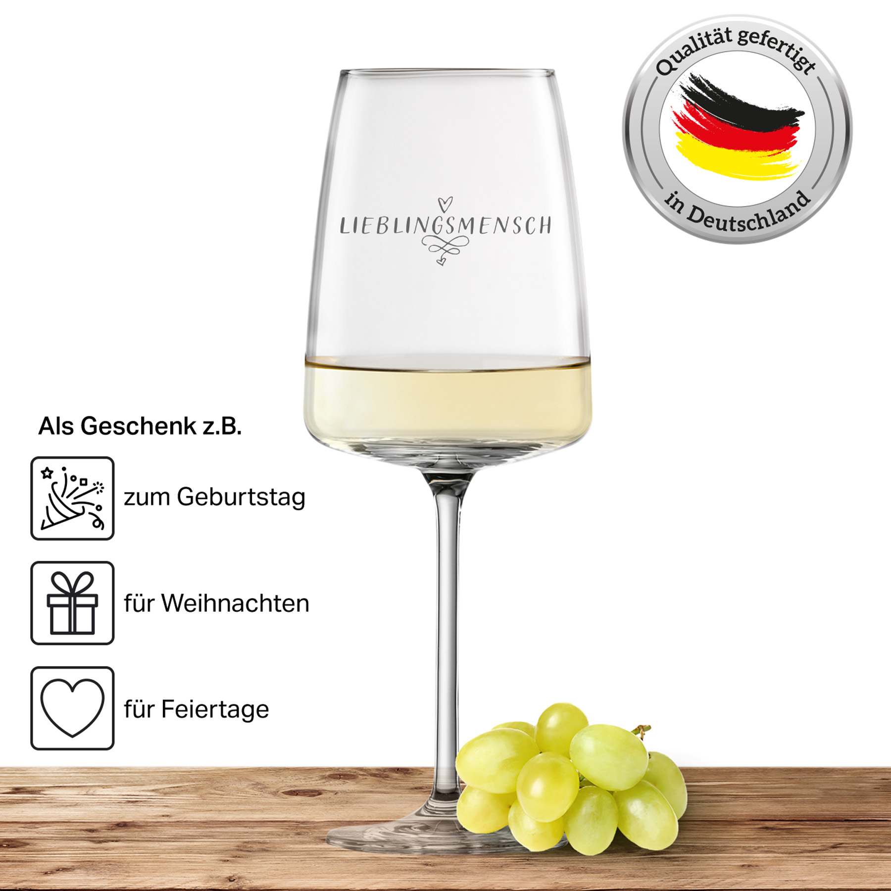 Produktbild 5 von Weinglas Zwiesel Glas Weißweinglas VIVID SENSES 535ml "Lieblingsmensch"