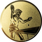 Emblem 25mm Tischtennisspieler, gold
