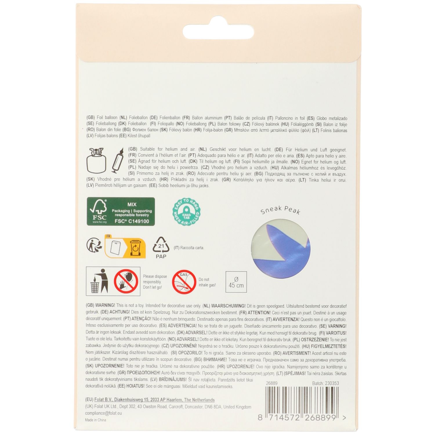 Produktbild 3 von Folienballon 60. Geburtstag - 45cm