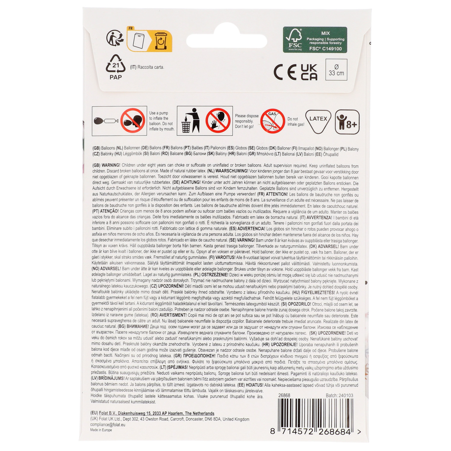 Produktbild 4 von Luftballons - mit farbigen Sternen bedruckt - 6 Stück