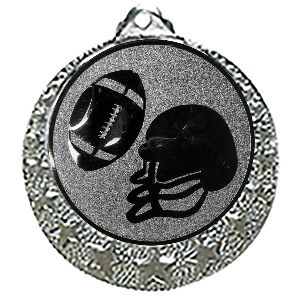 Produktbild von Football Medaille "Brixia" Ø 32mm mit Wunschemblem und Band