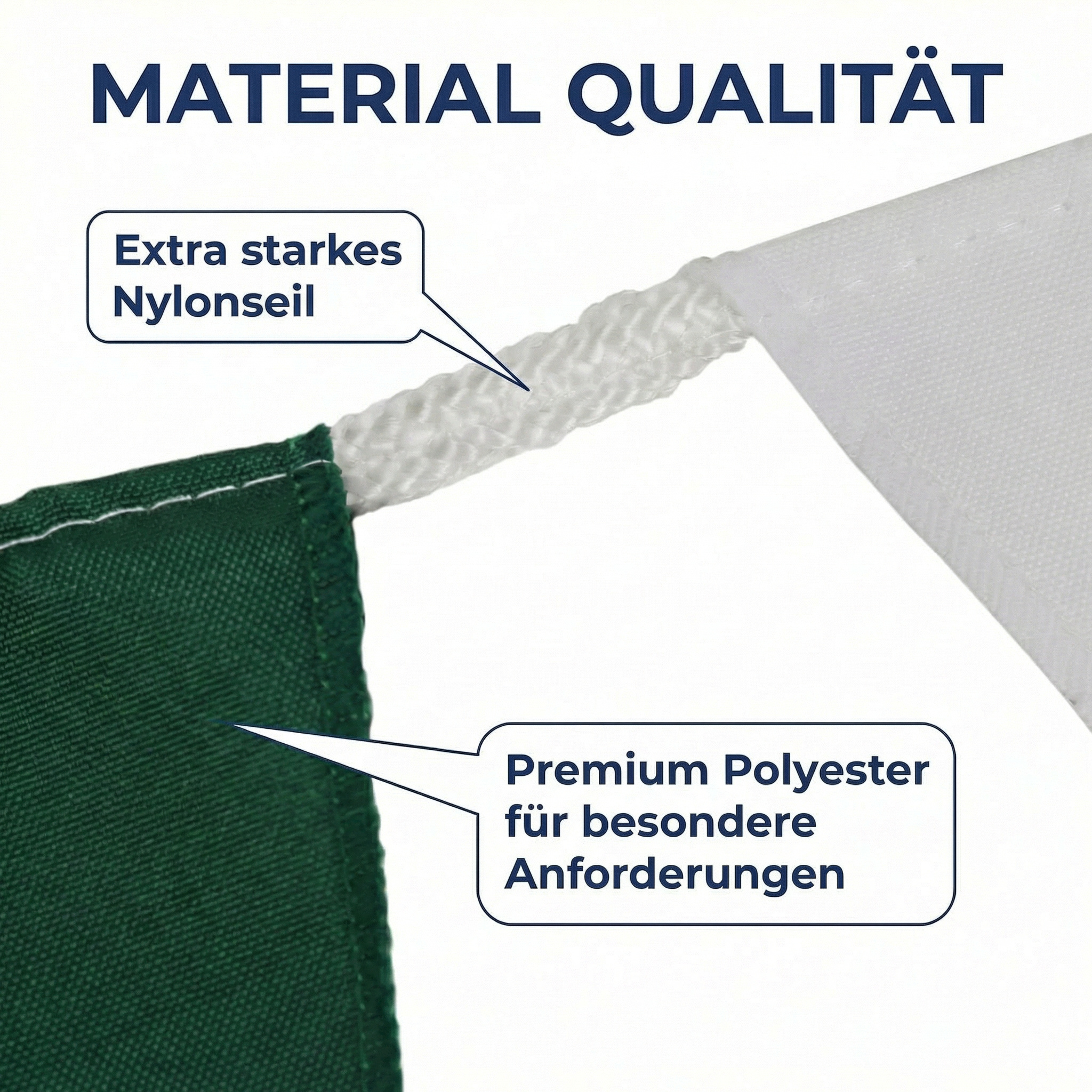 Wimpelkette XXL Grün-weiß Aus Stoff – 50 Meter, Wetterfest, 30x45 Cm Wimpel An Nylonseil!