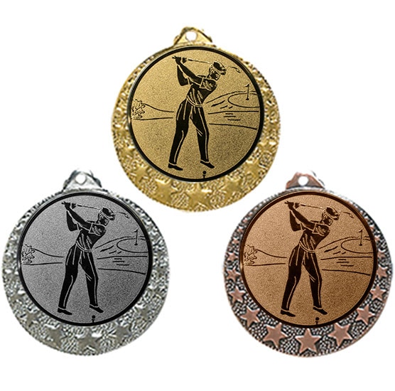 Golf Medaille "Brixia" Ø 32mm mit Wunschemblem und Band