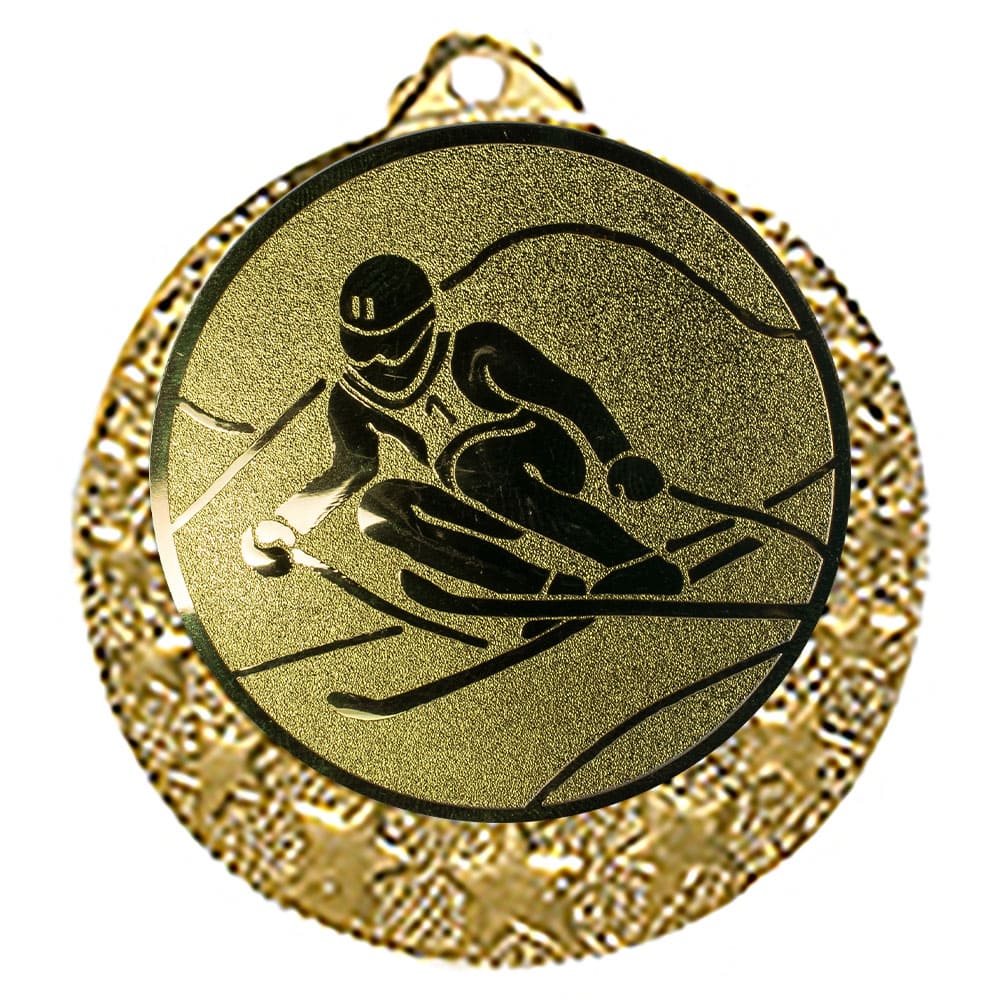 Ski Medaille "Brixia" Ø 32mm mit Wunschemblem und Band