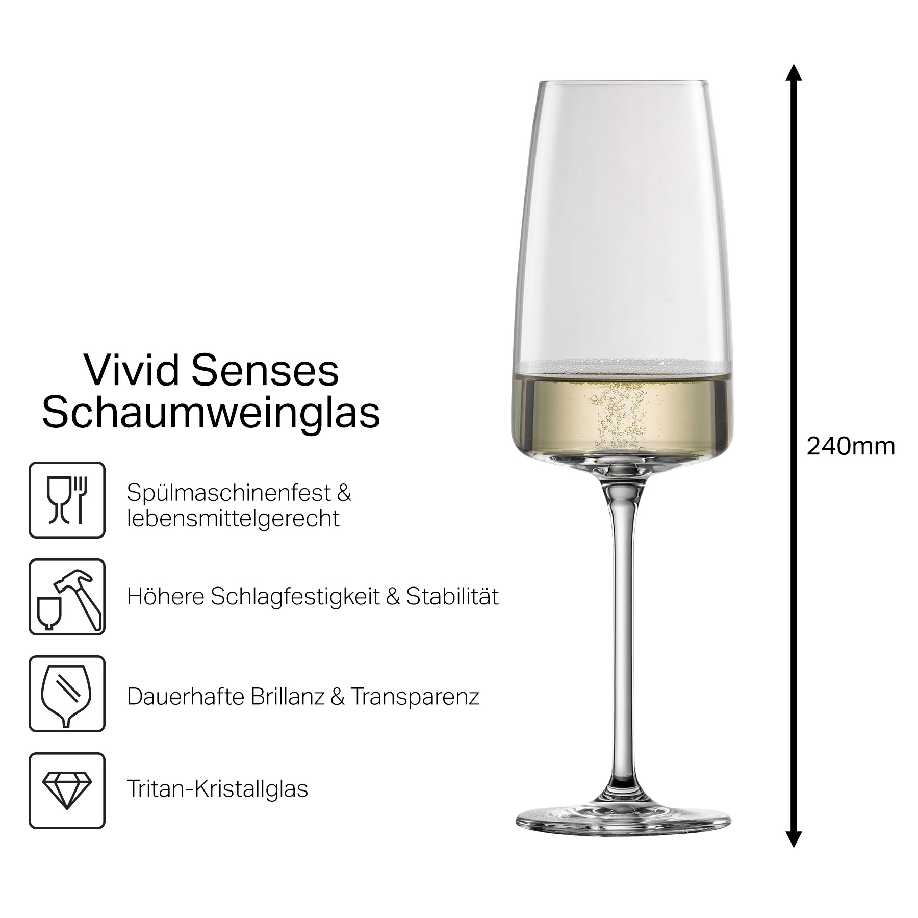 2x Zwiesel Glas Sekt- und Schaumweinglas VIVID SENSES 388ml