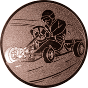 Emblem 25mm Kartfahrer 1, bronze