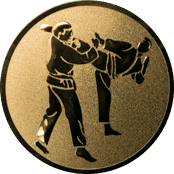Emblem 25 mm 2 Karatekämpfer, gold