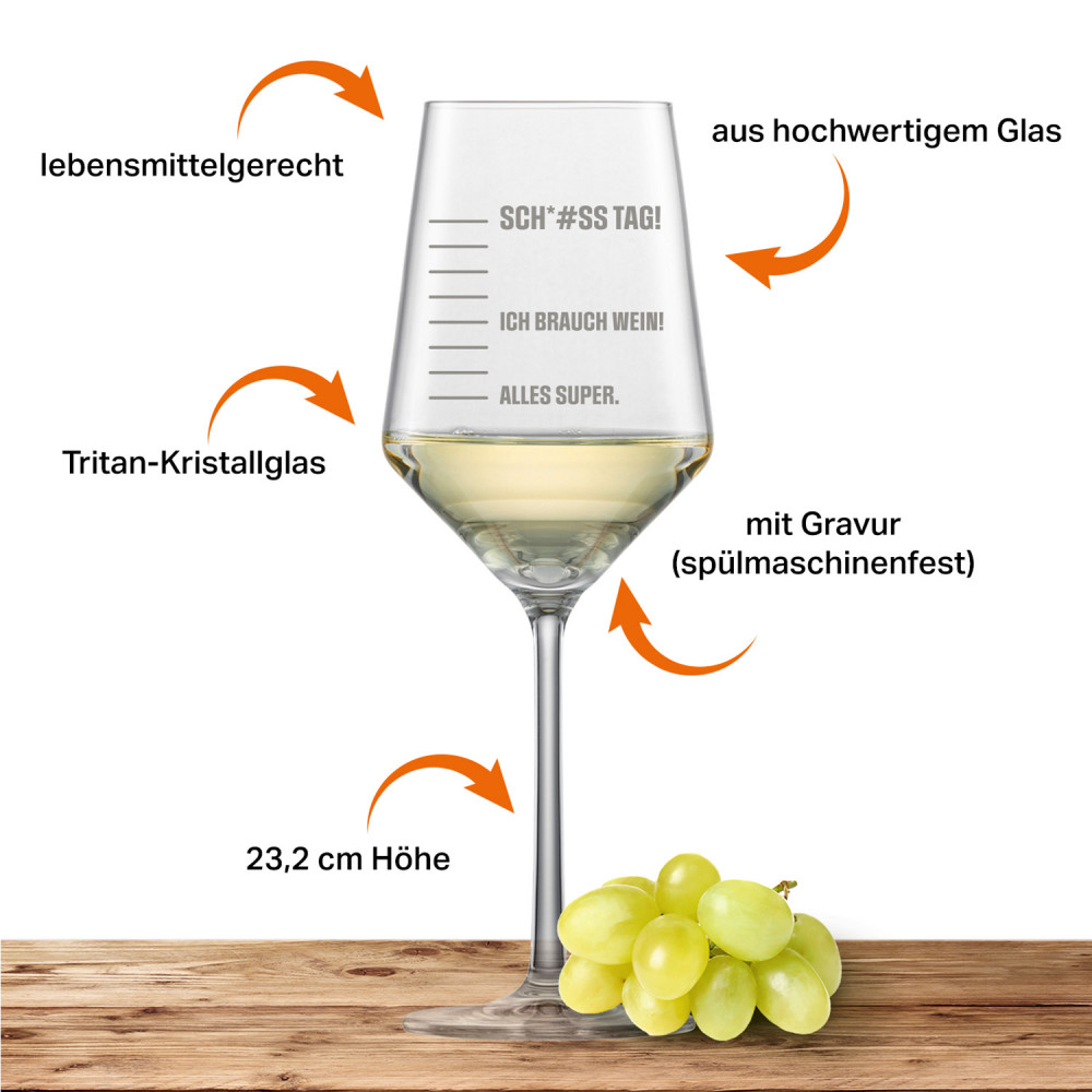 Schott Zwiesel Sauvignon Weißweinglas PURE "Sch*#ss Tag"