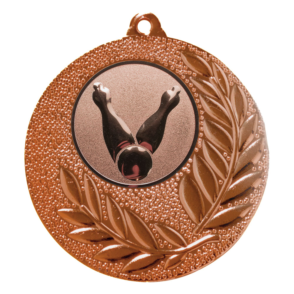 Produktbild von Bowling-Medaille "Gladiolen" Ø 50 mm inkl. Kordel
