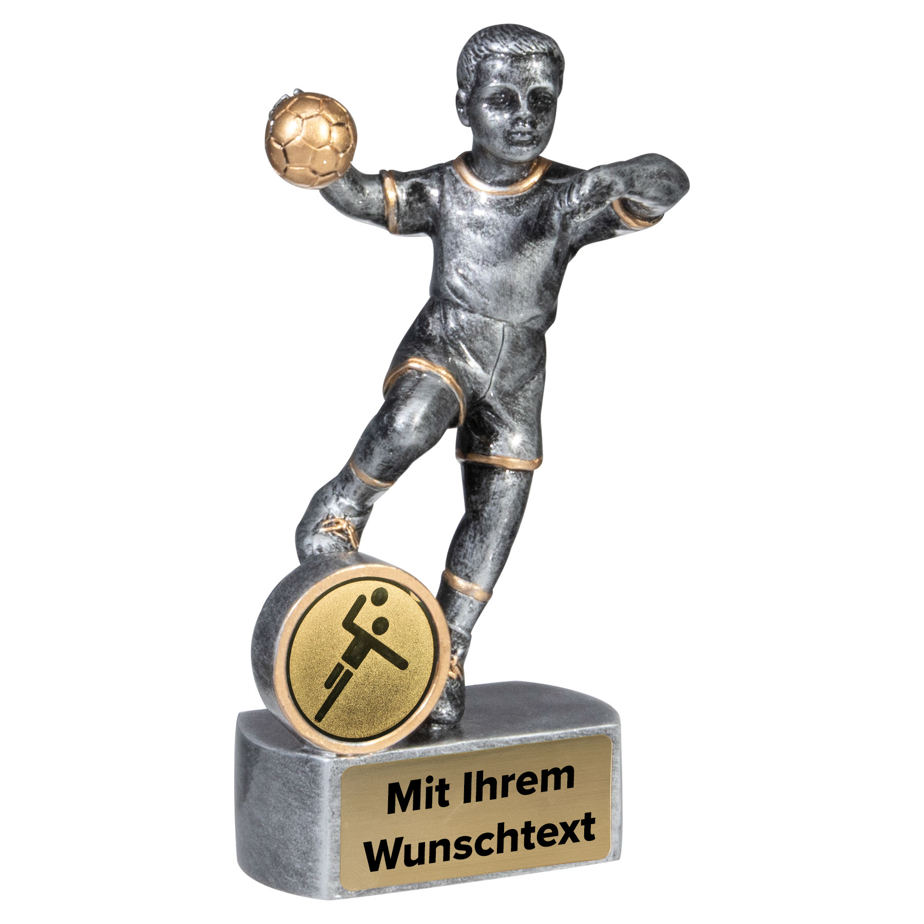 Produktbild von Trophäe Handball Kinder 39738 silber/gold