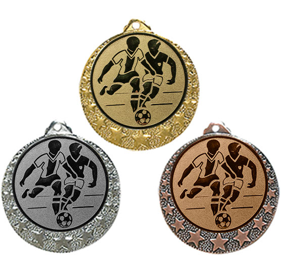 Bronze, Silber und Gold Fußbalmedaillen