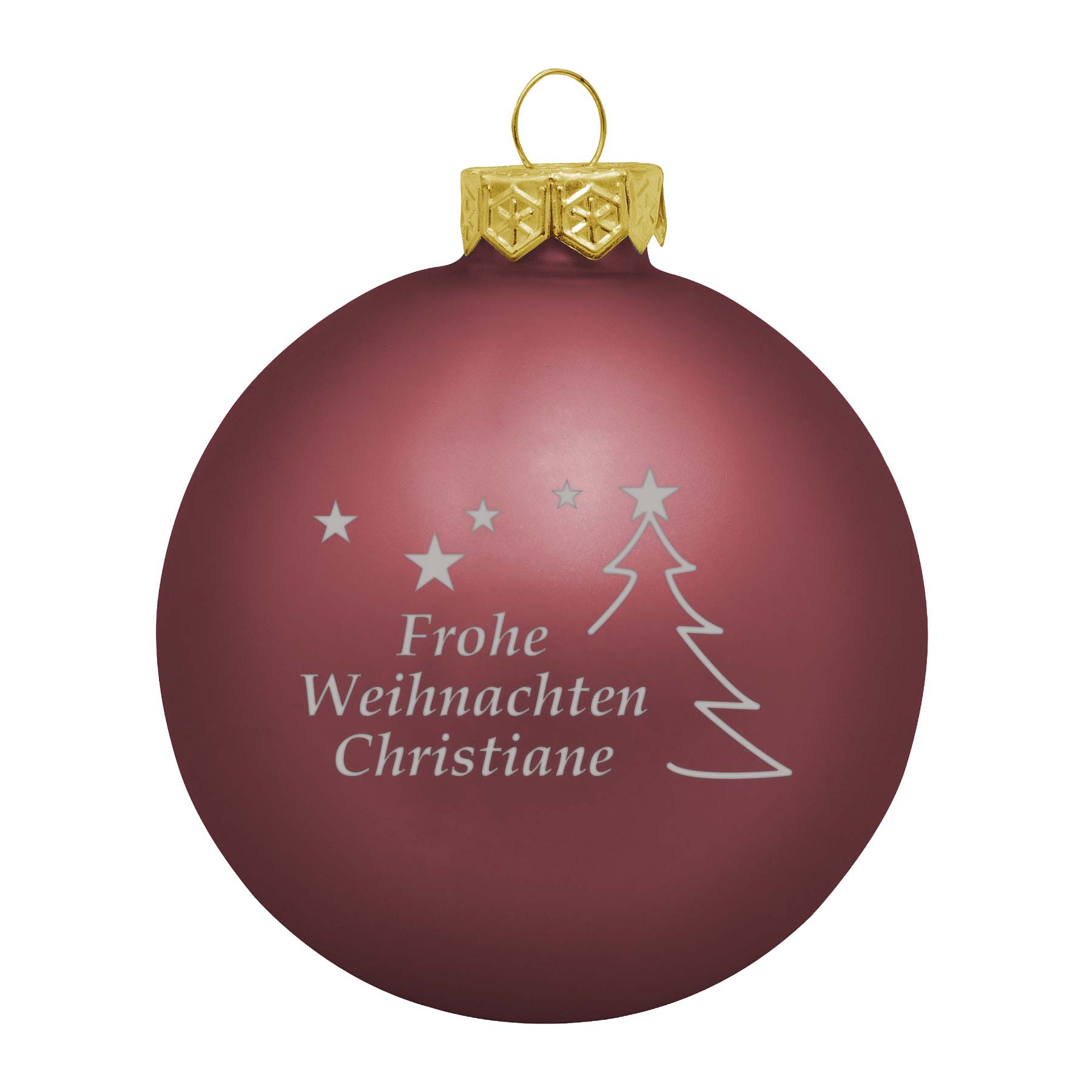 Produktbild von Weihnachtsbaumkugel aus Glas (matt) Frohe Weihnachten
