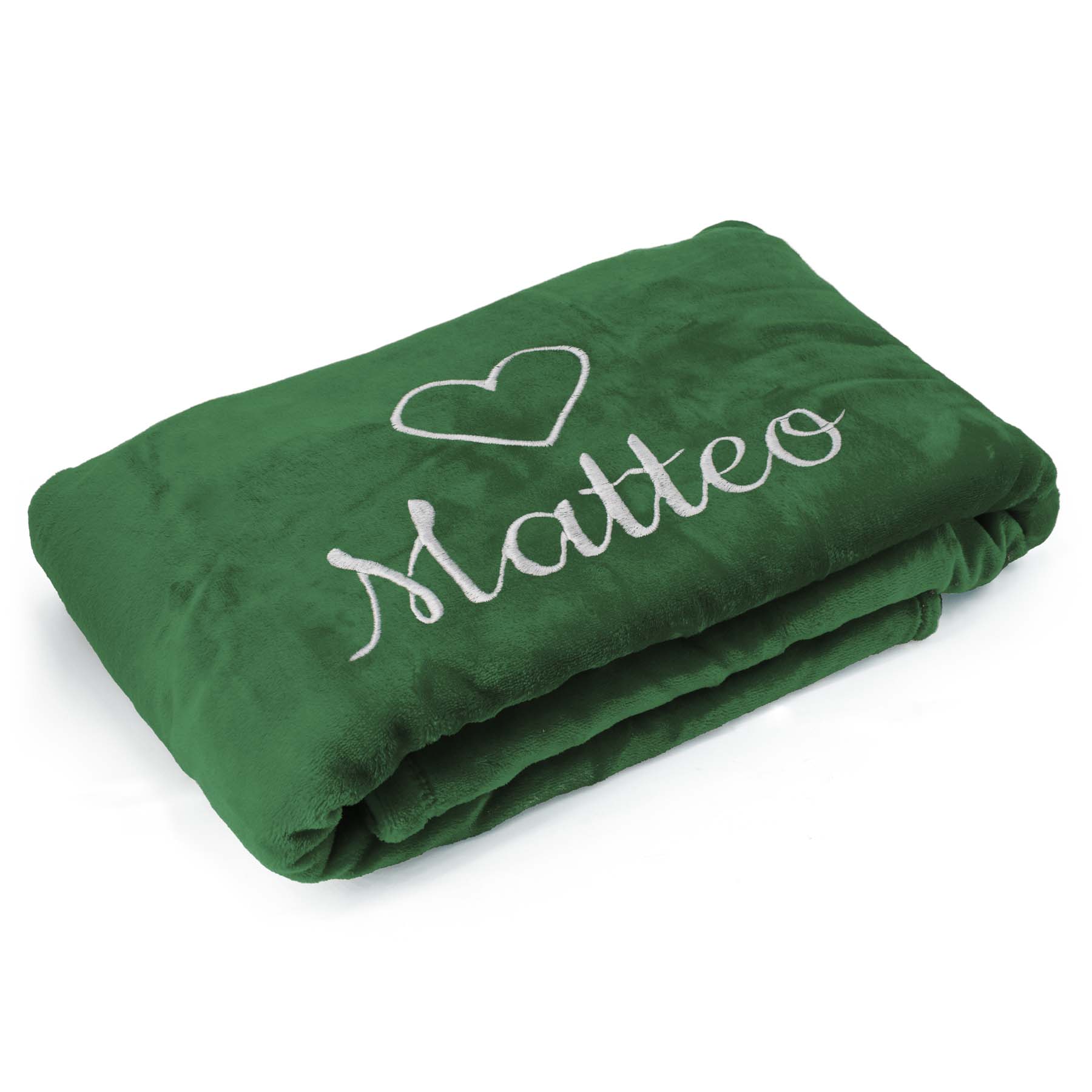 Kuscheldecke mit Name oder Wunschtext für Valentinstag mit Herz » Farbe: Weinrot » kaufen bei