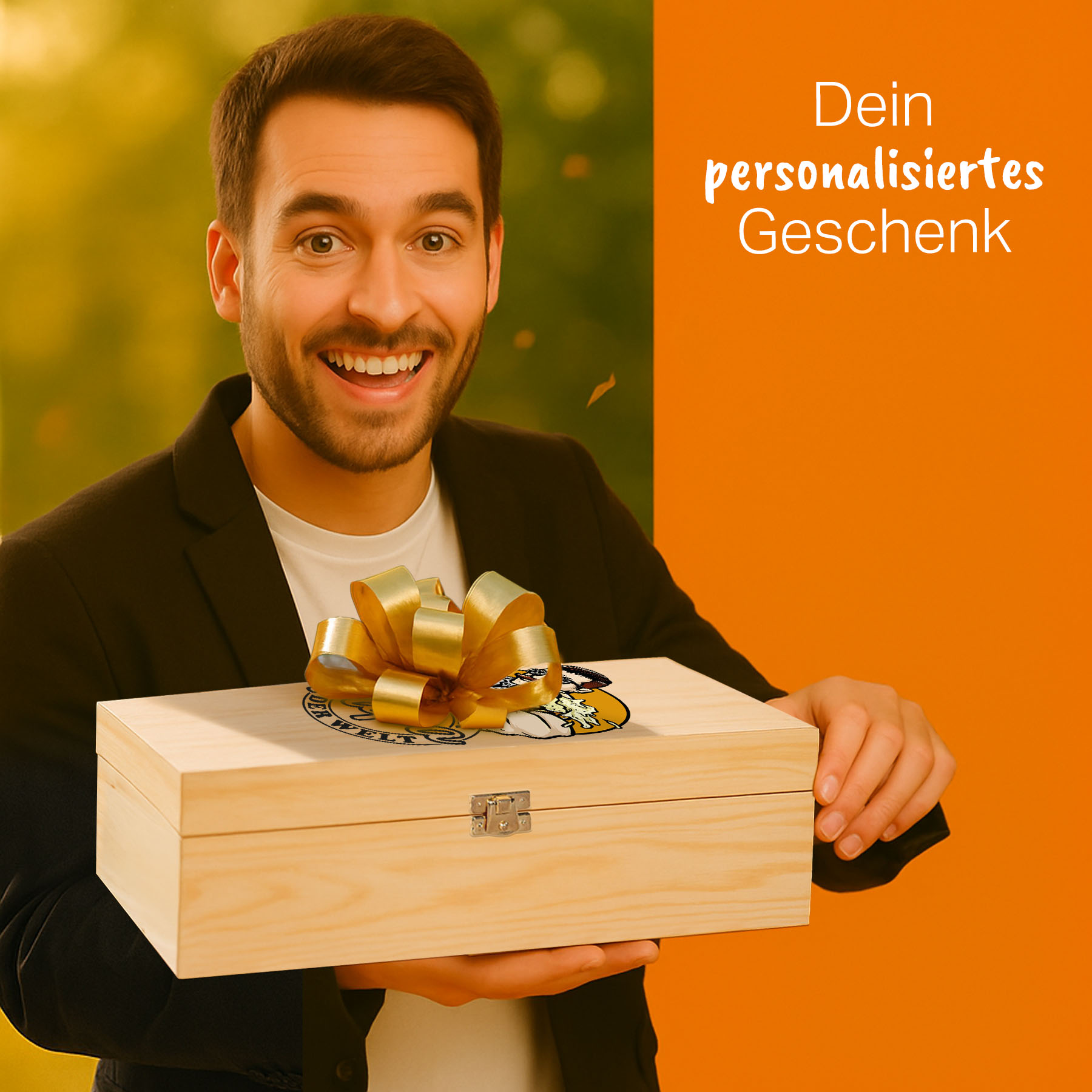 Produktbild 2 von Weizenglas-Holzkiste-Set mit Gravur und Bedruckung "Siegel Papa"