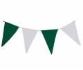 Wimpelkette grün-weiß aus Stoff (Meterware) - Premiumqualität - 4 Wimpel (20 x 30 cm) pro Meter