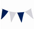 Wimpelkette blau-weiß aus Stoff » Premiumqualität « Wind- und Wetterfest an Nylonseil