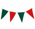 Wimpelkette grün-rot aus Stoff » Premiumqualität « Wind- und Wetterfest an Nylonseil