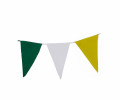 Wimpelkette grün-weiß-gelb aus Stoff » Premiumqualität « Wind- und Wetterfest an Nylonseil