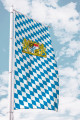 Bayernfahne für Ausleger Hochformat mit Löwen-Wappen (Raute)