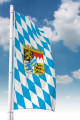 Bayernfahne Hochformat mit Wappen (Raute)