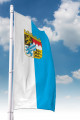 Bayernfahne Hochformat mit Wappen (Streifen)