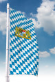 Bayernfahne Hochformat mit Löwen-Wappen (Raute)