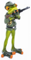 Deko Figur Schützenfrosch mit Gewehr