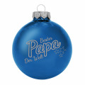 Weihnachtskugel 'Bester Papa der Welt'- Ø 8cm aus Glas - Christbaumkugel mit Lasergravur