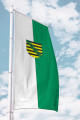 Sachsen-Fahne-Ausleger Hochformat mit Wappen
