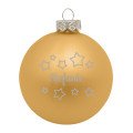 Weihnachtsbaumkugel aus Glas (matt) inklusive Wunschtextgravur & Sternen