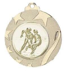 Medaille "Iraklio" Ø 50mm mit Wunschemblem und Band gold