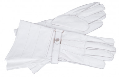 Stulpenhandschuhe aus Leder (weiß)