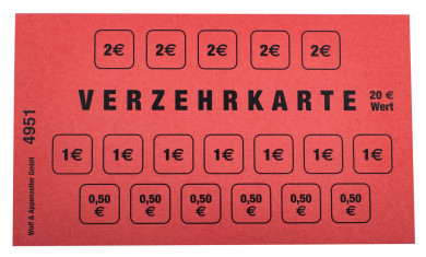 Verzehrkartenblock 20€ 