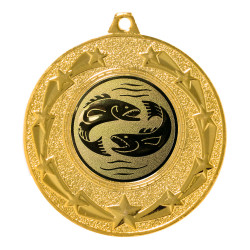 Medaille "Ginster" Ø 50 mm inkl. Wunschemblem und Kordel gold