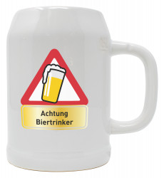 Bierkrug 0,5l "Achtung Biertrinker" 
