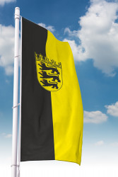 Baden-Württemberg-Hissfahne Hochformat mit Wappen